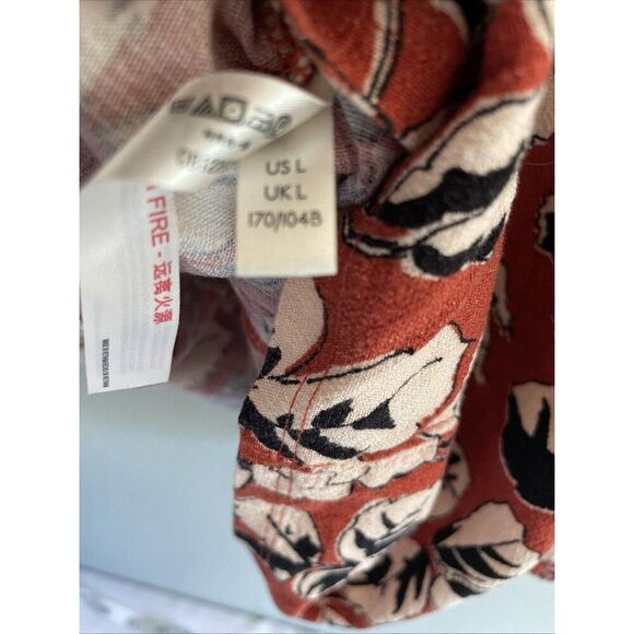 Free People Bring it Back Rust Red Floral Mini Slip Dress Open Back Strappy M - Picture 8 of 8